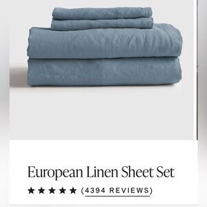 Quince 100% linen fitted sheet and 2 king pillow cases